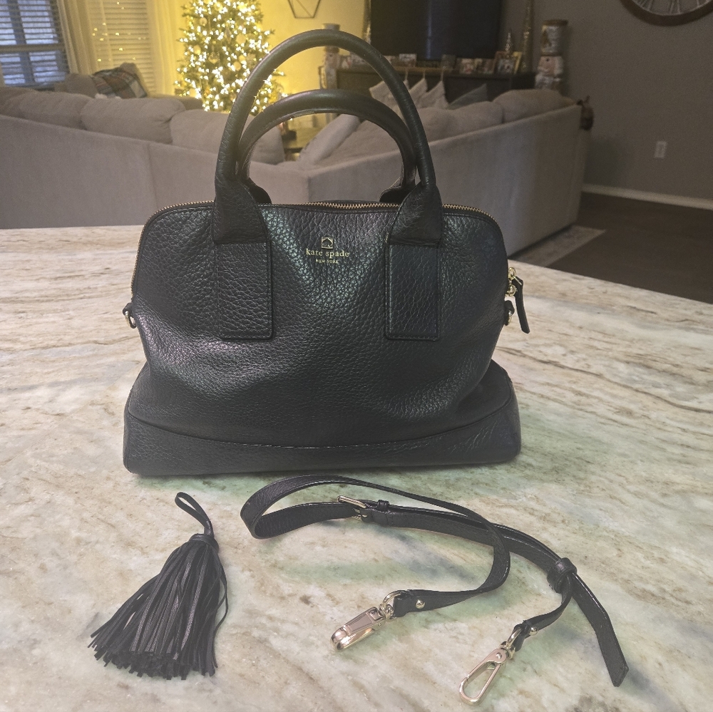 Black Pebbled Leather Kate Spade